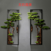 New Chinese wall decoration office Wall living room entrance wrought iron pendant hotel club three-dimensional simulation pine wall hanging