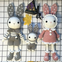 [【一家三口】暗粉灰精灵兔 送工具+练手包]