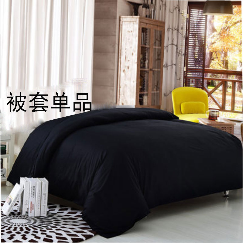 Độc sản phẩm chăn chăn mảnh duy nhất rắn đen * 180cm 220cm màu đen và đỏ trên chăn giường đơn - Quilt Covers chăn hơi