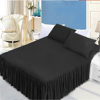 Khăn trải giường màu đen che bụi đơn sản phẩm Váy đỏ giường đơn mảnh sản phẩm giường đôi 1.2 1.5 1.8 2 mét tăng ga giường có viền