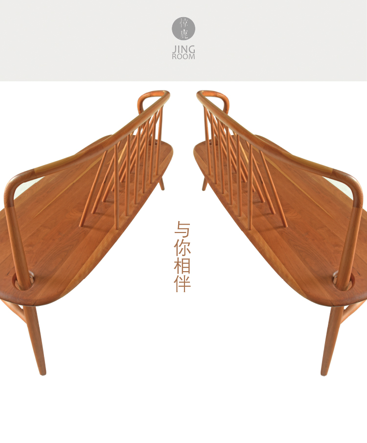 [Nội thất tuyệt đẹp] ghế gỗ óc chó đen gỗ anh đào gỗ rắn ba băng ghế cổ điển thiết kế ban đầu ghế phòng chờ - Đồ nội thất thiết kế ghế xếp cafe