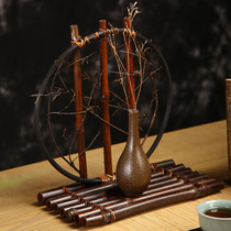 Bamboo-made vase Japanese style bamboo flower-inserted flower frame floral bamboo-row folding screen swinging piece Gongfu Tea Road Zero-worthy