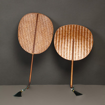 Bamboo large lacquer fan handmade green castor fan crotch tail round fan summer retro round round fan ancient style dance fan banana fan