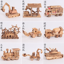 Bamboo and wood crafts ornaments wooden Music Box Music ornaments military tank model creative gifts