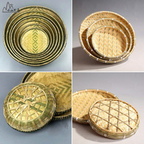 Bamboo products household round dustpan without holes hole bamboo sieve handmade bamboo plaques drying painting decoration
