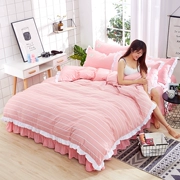 2.0 gia đình bốn bông trải giường chăn bông gia đình chăn bốn 1.8m giường đôi 1,5m chúa gió - Bộ đồ giường bốn mảnh