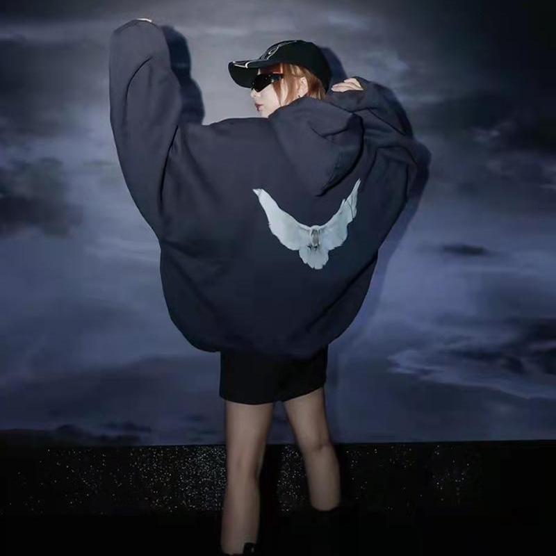Kanye Yeezy Collaboration Blcg Peace Dove Double-Layer Sweatshirt American High Street Heavy Vintage Hoodie for Men and Women