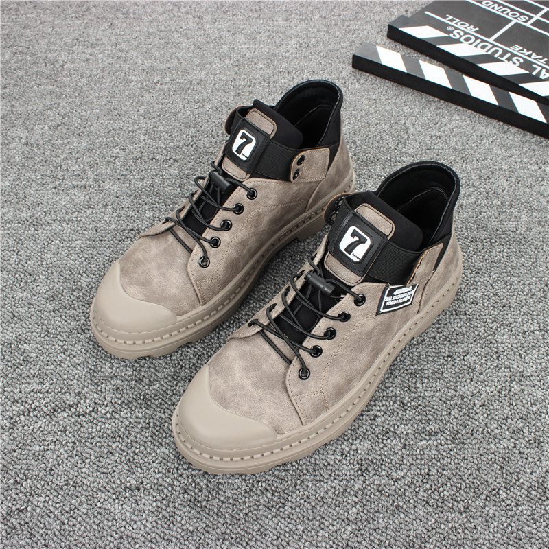 Hong Kong Martin boots men's British plus velvet mid-tube short boots 2020 autumn and winter tooling snow boots cotton shoes high-top men's shoes