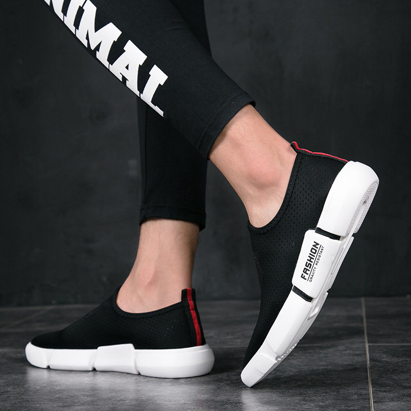 Tide Card Men's Shoes Summer Canvas Shoes Han Edition 100 Hitch Men Casual Net Face Wave Shoes A Foot foot Lazy Shoes Board Shoes