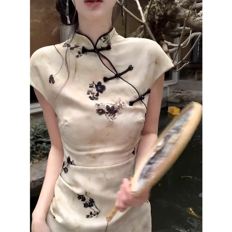 Summer New Chinese-Style Improved Cheongsam Dress Women's Clothing 2026 New Chinese Style High-End Retro Elegant Long Dress