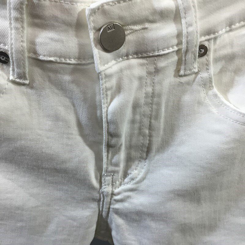 товар из китая 男士修身弹力白边牛仔裤2025春夏时尚全新高端容易匹配小脚九分裤