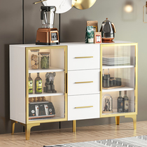 Modern Minimalist Dining Side Cabinet Kitchen Lockers Double Door Drawer Bowls Cabinet Home Nordic Art Cabinet Tea Water Cabinet Assembly