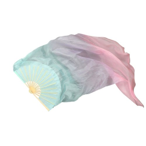 Классический танцевальный персик цветет настоящий фанат шелкового танца мечтает голубой пурпурный градиент порошка градиент -рост танцев с животом Длинные шелковые фанаты дети