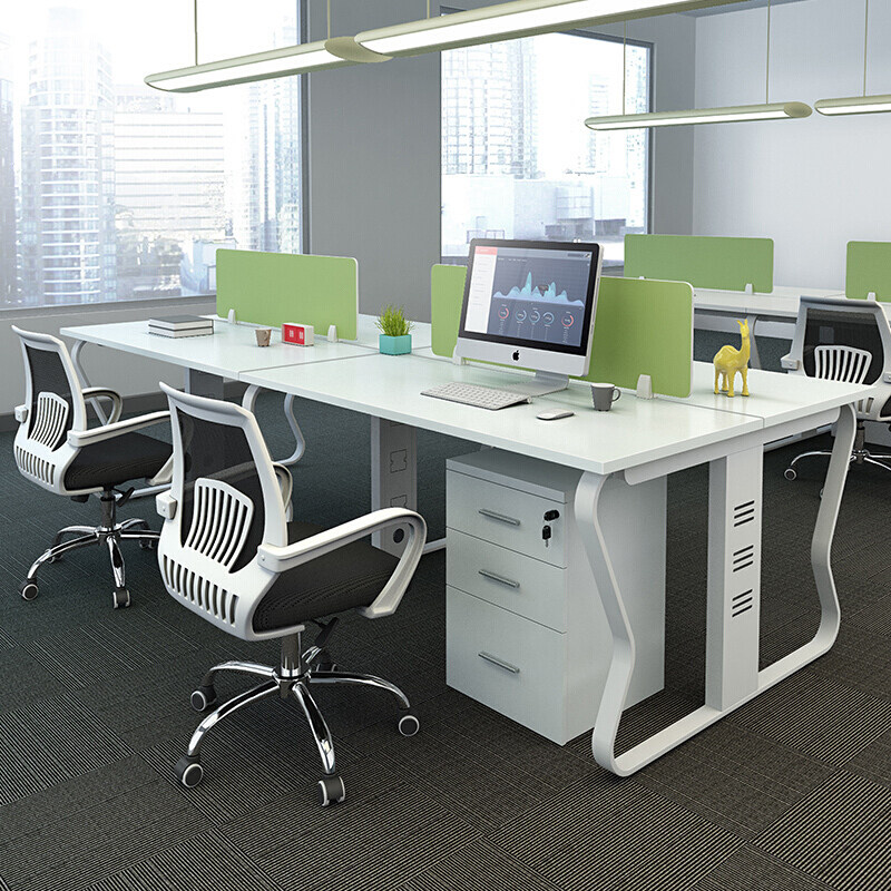 Xiamen steel frame desk office furniture simple and modern 46 people screen station steel frame office desk and chair combination