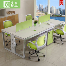 Xiamen Office Furniture Plate Steel Frame Composition Desk Staff Desk Computer Desk Screen Partition working station