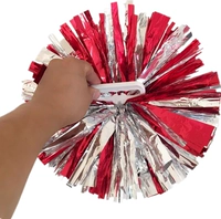 Четыре пальца ручка с большим серебристым смешанным красным