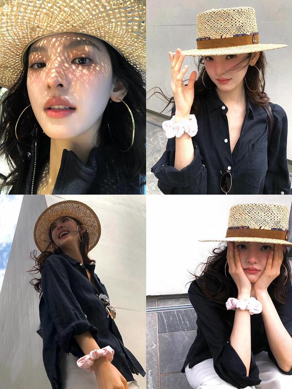 Zhang Ruonan's Same Style Linen Long-Sleeved Shirt for Women, New Summer Loose Casual Versatile Top, Black and White Linen Shirt
