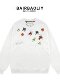 BAIRBAOLIY autumn and winter light luxury men's high-end printed hot diamond versatile casual round neck plus velvet thickened sweatshirt for men