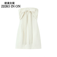ZA foreign trade European and American fashion new style slim-fitting bow-decorated elegant tube top dress 2180321