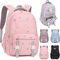Double shoulder schoolbag Junior High School Female large-capacity Primary School students third to sixth grade reduce the burden of Japanese and Korean cute style waterproof mens backpack