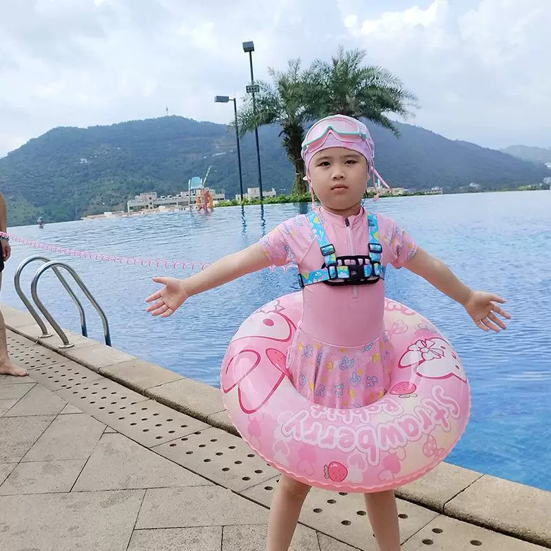 Children's beach safety rope for swimming for snorkeling, protective swimming ring with leash, vest, beach style, anti-lost