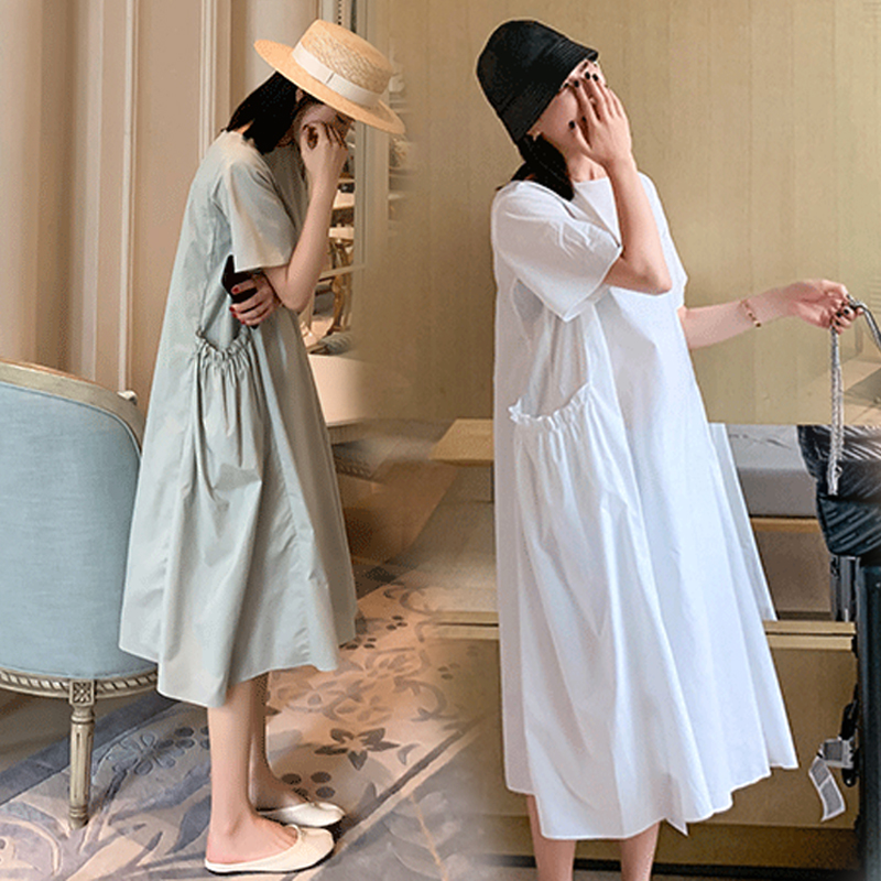 Pregnant Woman Dress Summer Loose Gestation Small Fresher Pregnancy Woman Bottling 2020 Summer Pregnant Woman Foreign Dress Summer Dress