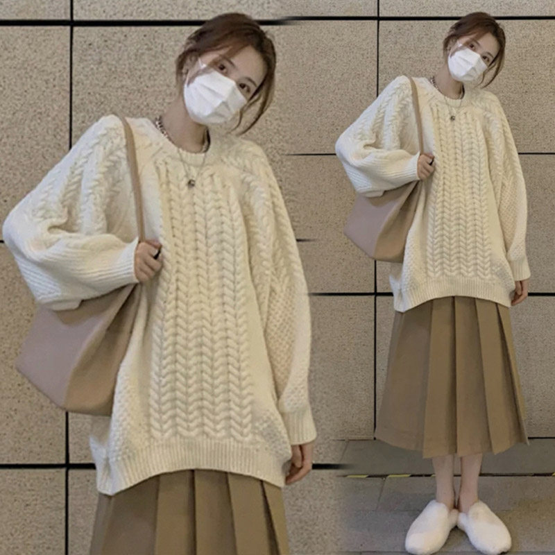 Pregnant woman Autumn Fashion Suite Fashion style 2021 autumn and winter new net red little fresh and sweaty sweaty sweater dress with dress