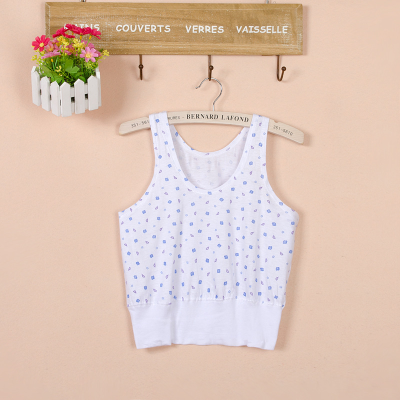 Mùa hè cotton bà già vest đồ lót nữ cởi quần áo trung niên thực vật hoa tay áo lỏng lẻo mẹ đan - Áo vest áo ngực không gọng