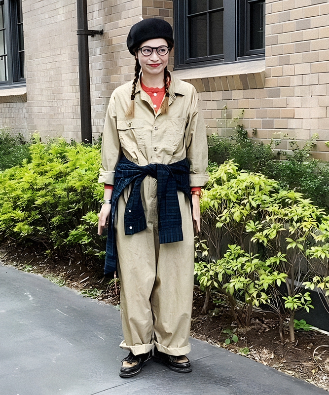 Bms Boy Spring Japanese-Style Loose Jumpsuit Pure Cotton High-Density Long-Sleeve Shirt Overalls Workwear One-Piece Pants