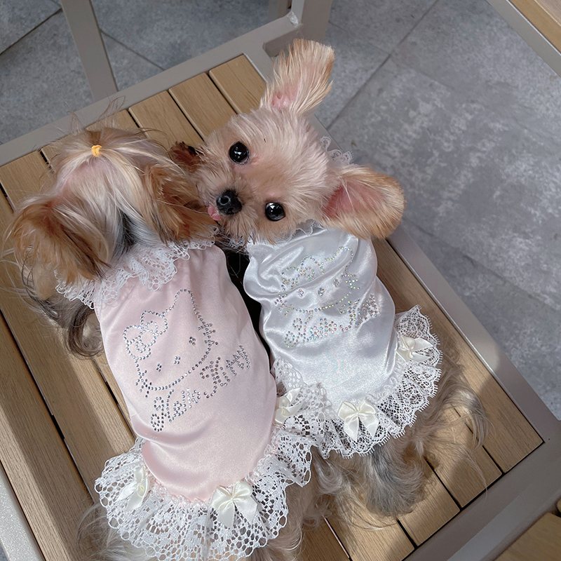 Pet Faux Silk Pajamas Dog Nightgown Suspender Dress Cat and Dog Teddy Yorkshire Small Dog Puppy Dress Pet Faux Silk Pajamas Dog Nightgown Suspender Dress Cat and Dog Teddy Yorkshire Small Dog Puppy Dress