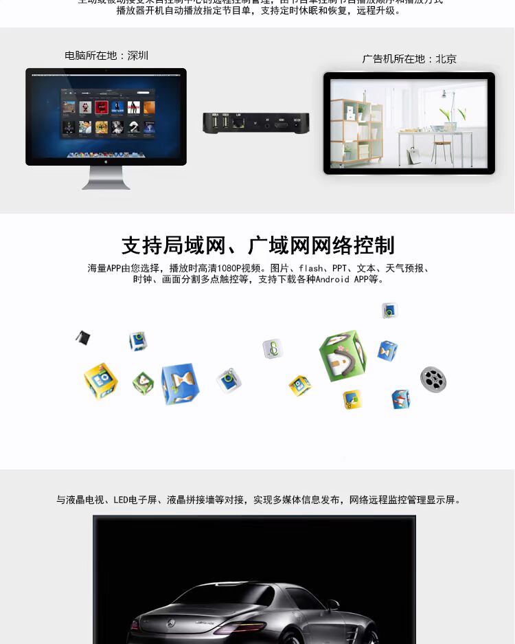 A20 Mạng HDMI hộp phát hành thông tin WIFI HD lõi kép máy phát video quảng cáo Android 