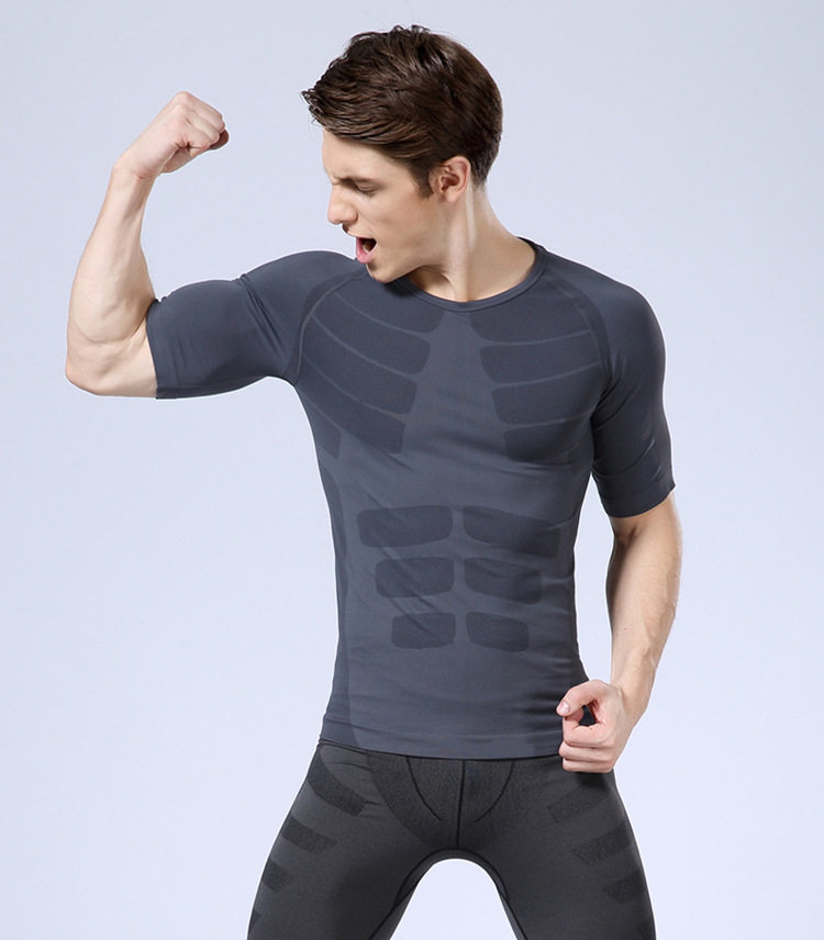 Crane Crane tights men's sports training short-sleeved quick-drying stretch breathable football basketball running fitness
