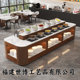 Hotel double-sided breakfast table, school cafeteria, Nakashima walnut buffet table, hotel marble buffet table