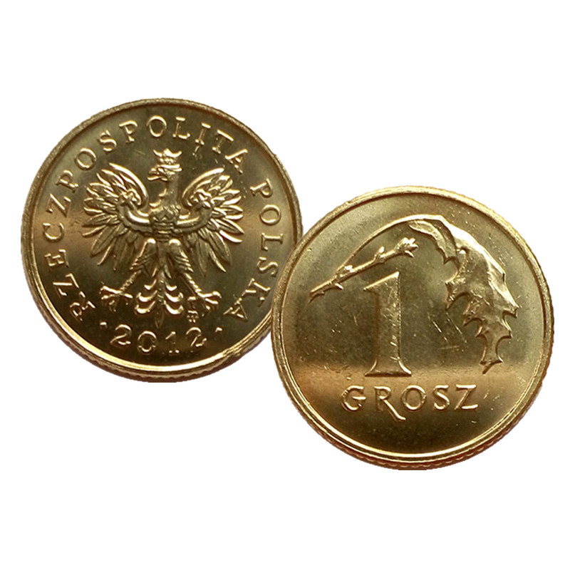 Foreign coins single brand new Polish coin 1 Grossi 15mm metal eagle coin collection European foreign currency