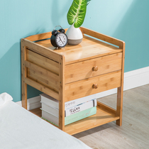 Nanzhu bedside table two draw cabinet Nordic simple small cupboard eco-friendly locker bedroom bedside solid wood cabinet storage