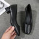 Work shoes for women, black high heels, thick heel single shoes, women's professional leather shoes, stewardess formal shoes, comfortable hotel work shoes