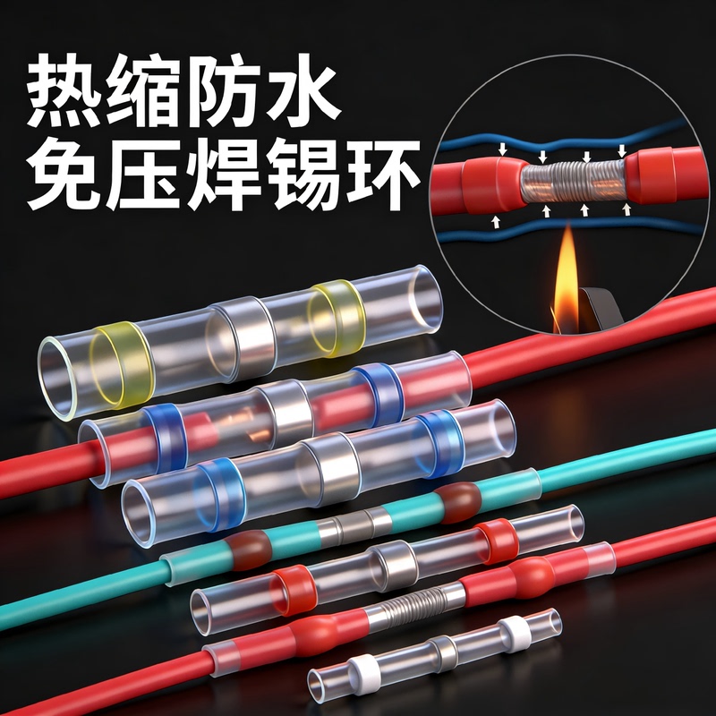 Waterproof Terminal Blocks, Solder-Free Ring Heat Shrink Tubing, Quick Connector for Wire Terminals