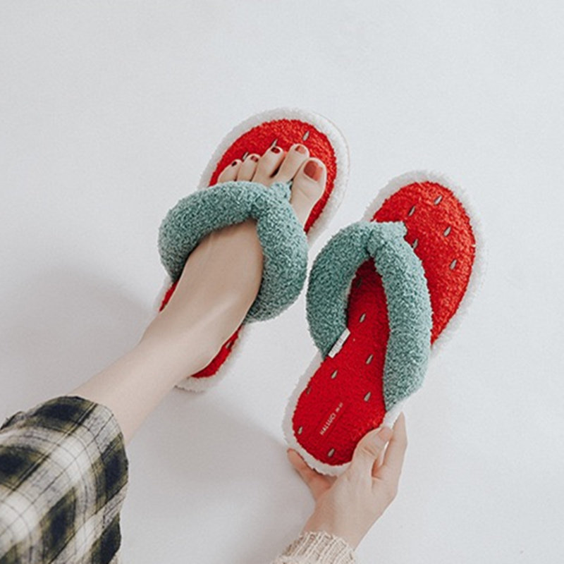 Japanese gp Japanese breathable autumn and winter new products watermelon flip-flops home soft bottom slippers ladies cute super cute