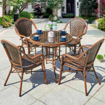 Fuji chair outdoor table and chair combination villa outdoorsgarden garden leisure coffee room with vine terrace backed chair