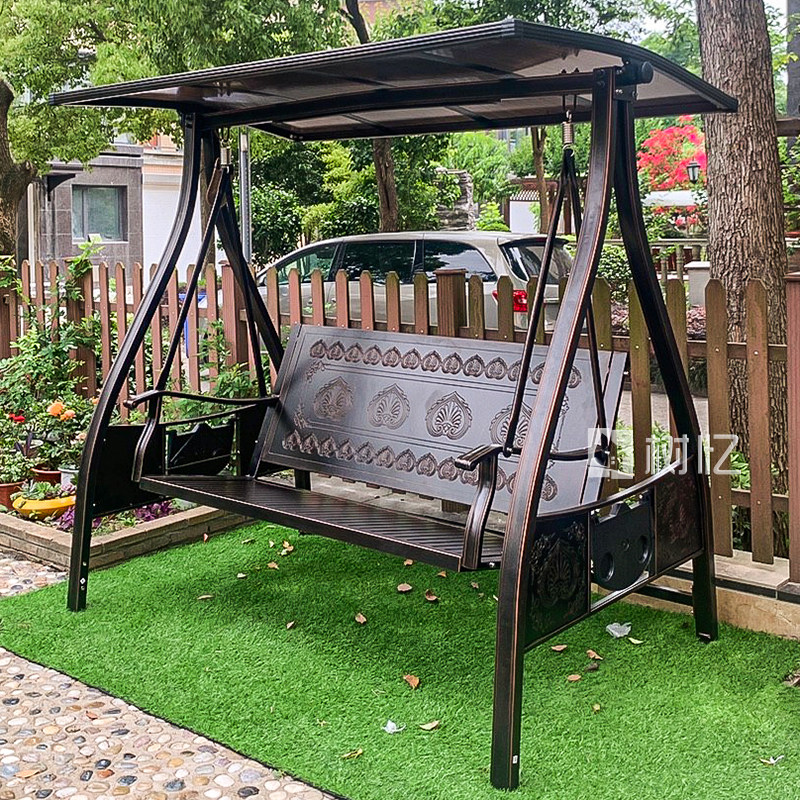 Outdoor net red hanging chair swing courtyard balcony home outdoor Nordic swing chair double rocking chair cast aluminum swing