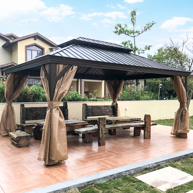 Outdoor leisure sunshade light room canopy pavilion Roman awning aluminum alloy European garden villa courtyard big tent