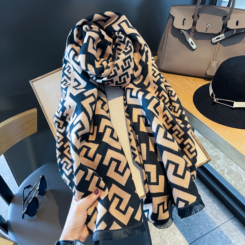 Cailin Kelin autumn winter dual-use long version temperament Korean version thickened double sided warm cloak cashmere scarf woman
