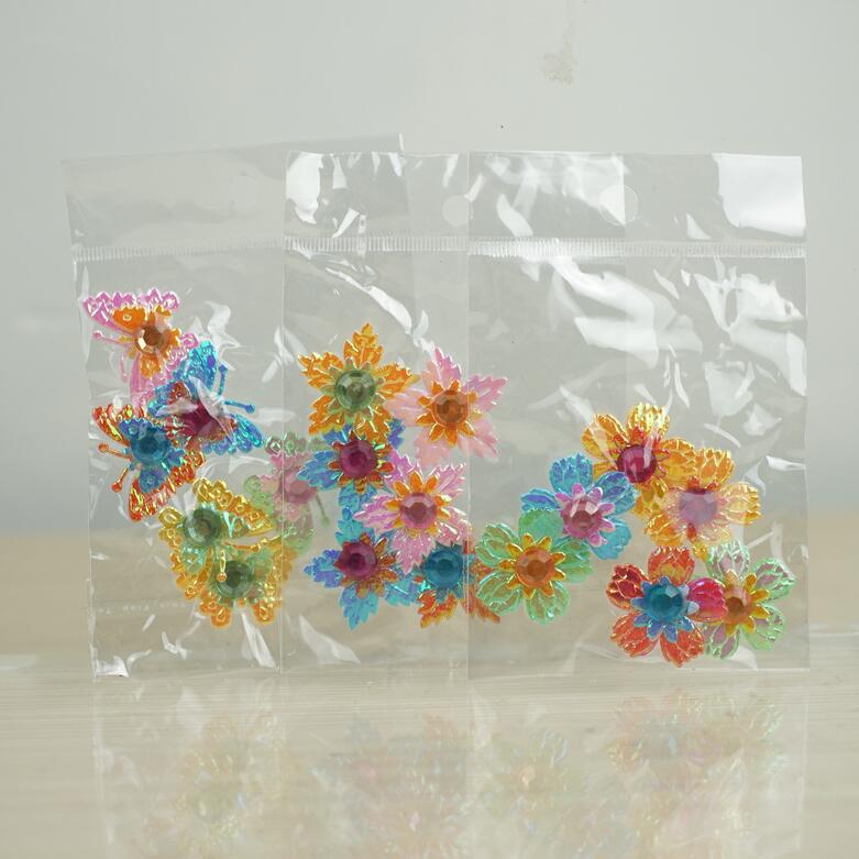 Children's hair mini - trace hair stick magic with hair decorated candy butterfly snowflakes 6 suits