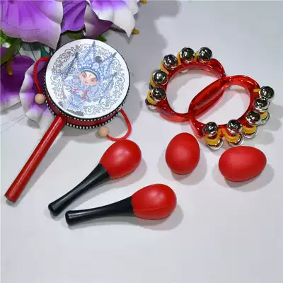 Rattle wooden baby traditional baby baby newborn hand drum 0-3-6 months 0-1 year rattle toy