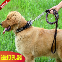Dogs traction rope in large canine collar gold wool walking dog dog rope Haschic traction with dog chain sub-pet supplies