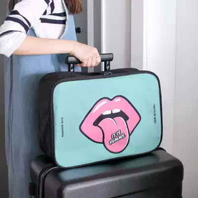 Short-distance travel bag female light cute Korean pull rod Travel men's small Hand bag luggage storage bag