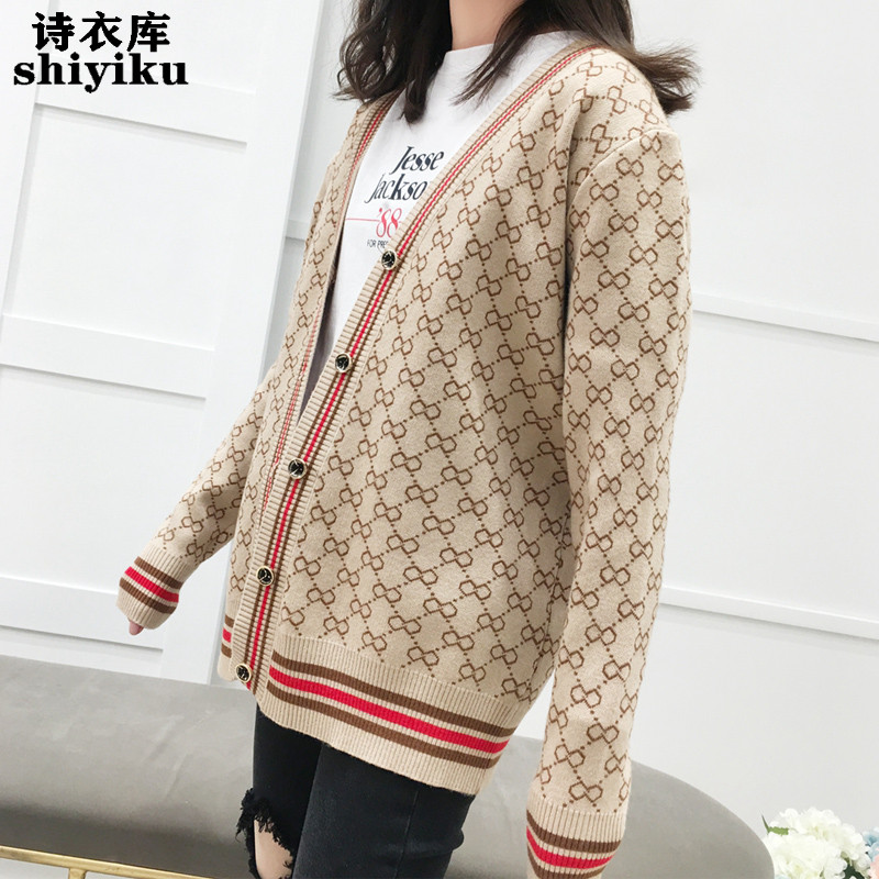 Sweater Cardigan Women 2020 Spring and Autumn New Knitted Jacket Loose Korean Hong Kong Style Lazy Retro Shawl Outerwear Trendy