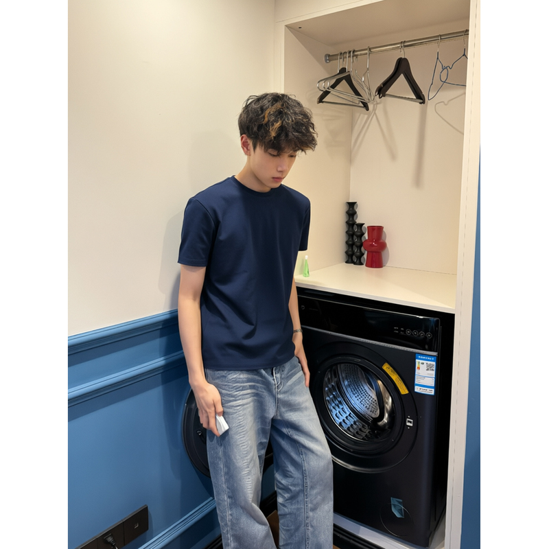 Solona Quick-Dry Cooling Ice-Silk Men's Regular Fit T-Shirt with Cuffs, Stylish Base Layer with Small Neckline, Gym Short-Sleeve T-Shirt