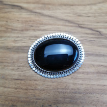 Bali 925 silver pure handmade silver decorated with black Manau pendant Nepal ethnic wind silver decorated with Indian handmade silver