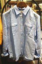 Domestic AIGLE Aigo counter men casual sky linen top 8122180011